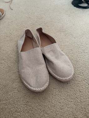 Old Navy Canvas Espadrille Flats Size 10 Natural Linen